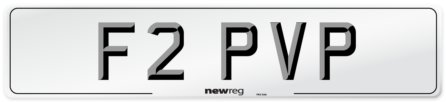 F2 PVP Number Plate from New Reg
